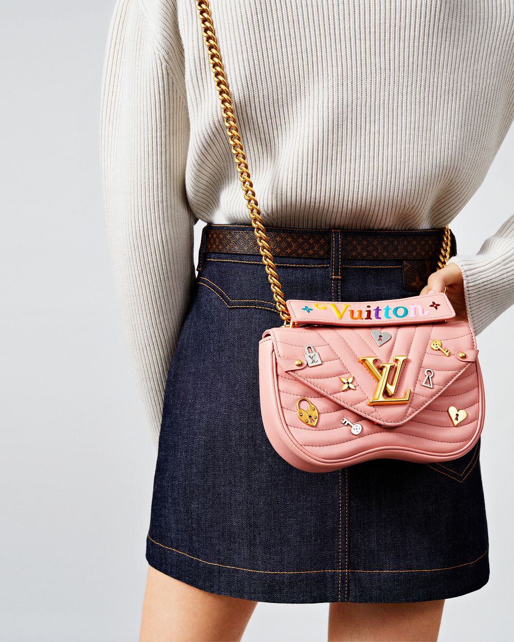 Louis Vuitton New Wave MM Chain Bag Love Lock