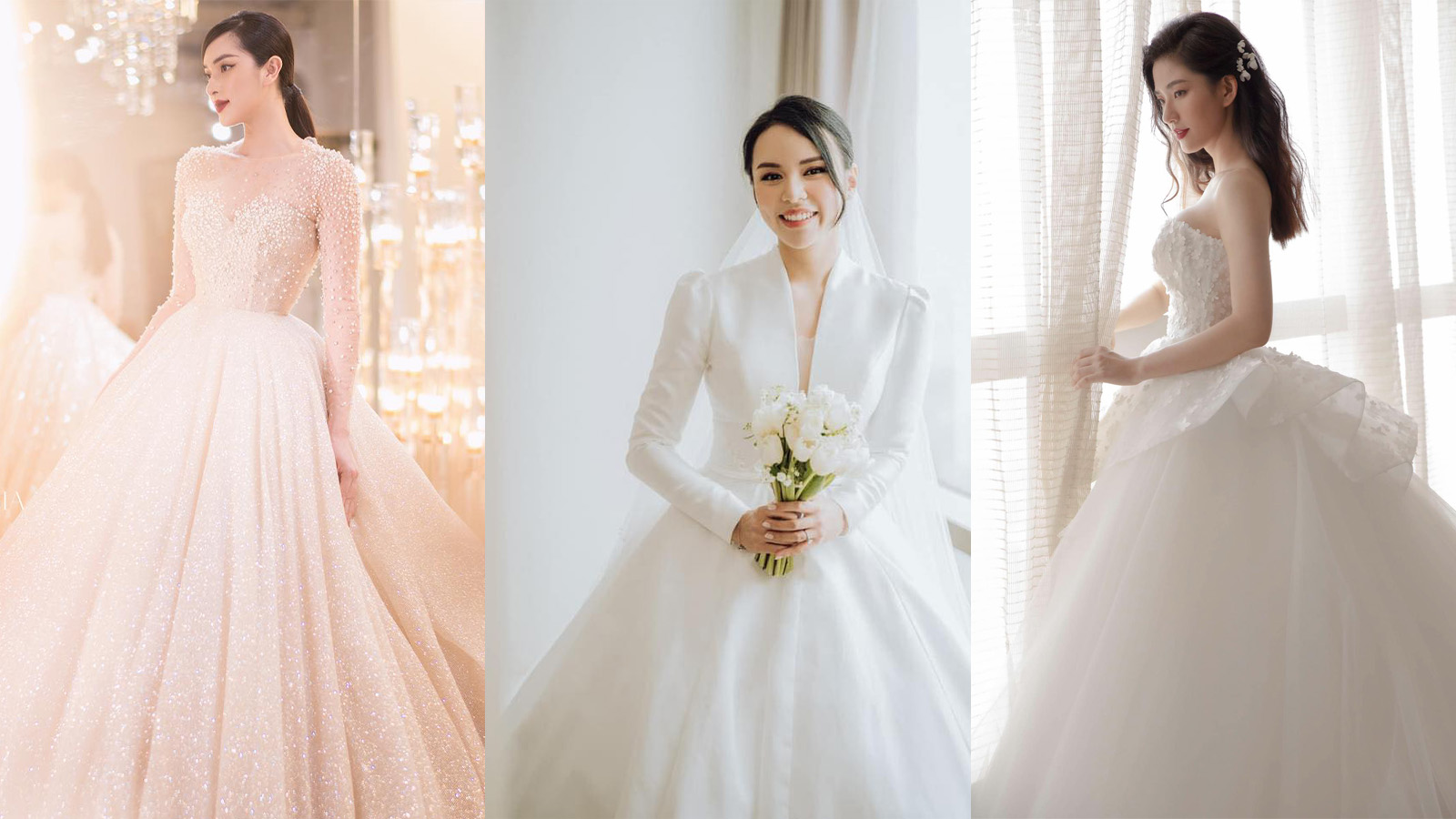 Váy cưới cô dâu trễ vai sang trọngchuẩn fromkết đính tinh sảo mẫu đẹp   Shopee Việt Nam