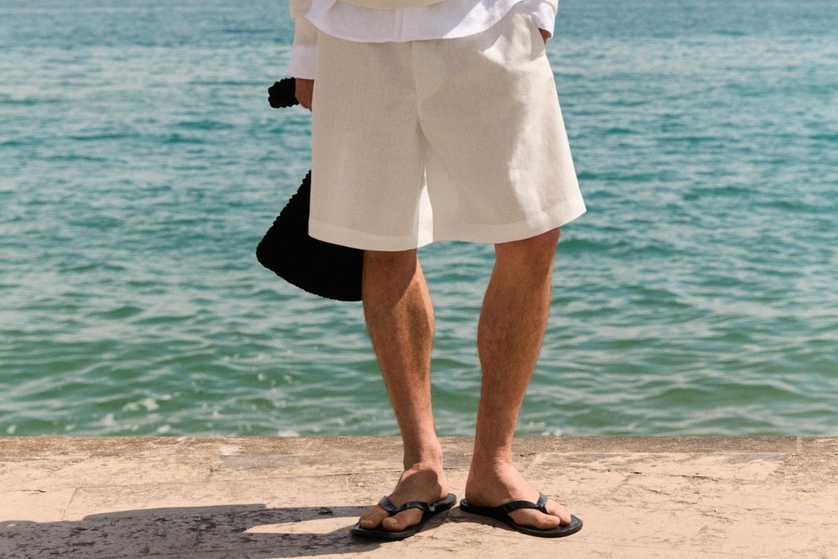 phối đồ - thời trang nghỉ dưỡng - trang phục đi biển - thời trang hè - quần short linen 1 - luxuo