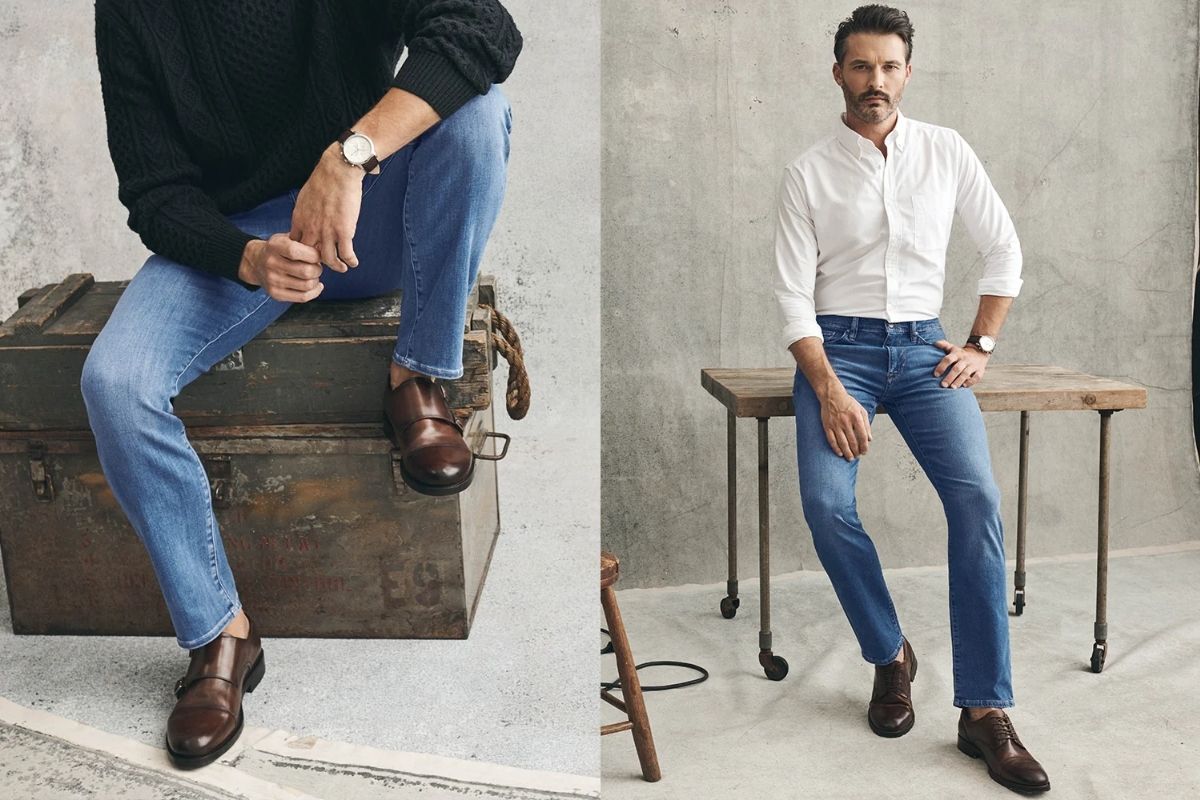 thời trang nam - denim - phối đồ - cổ điển - jeans cạp cao 3 - luxuo