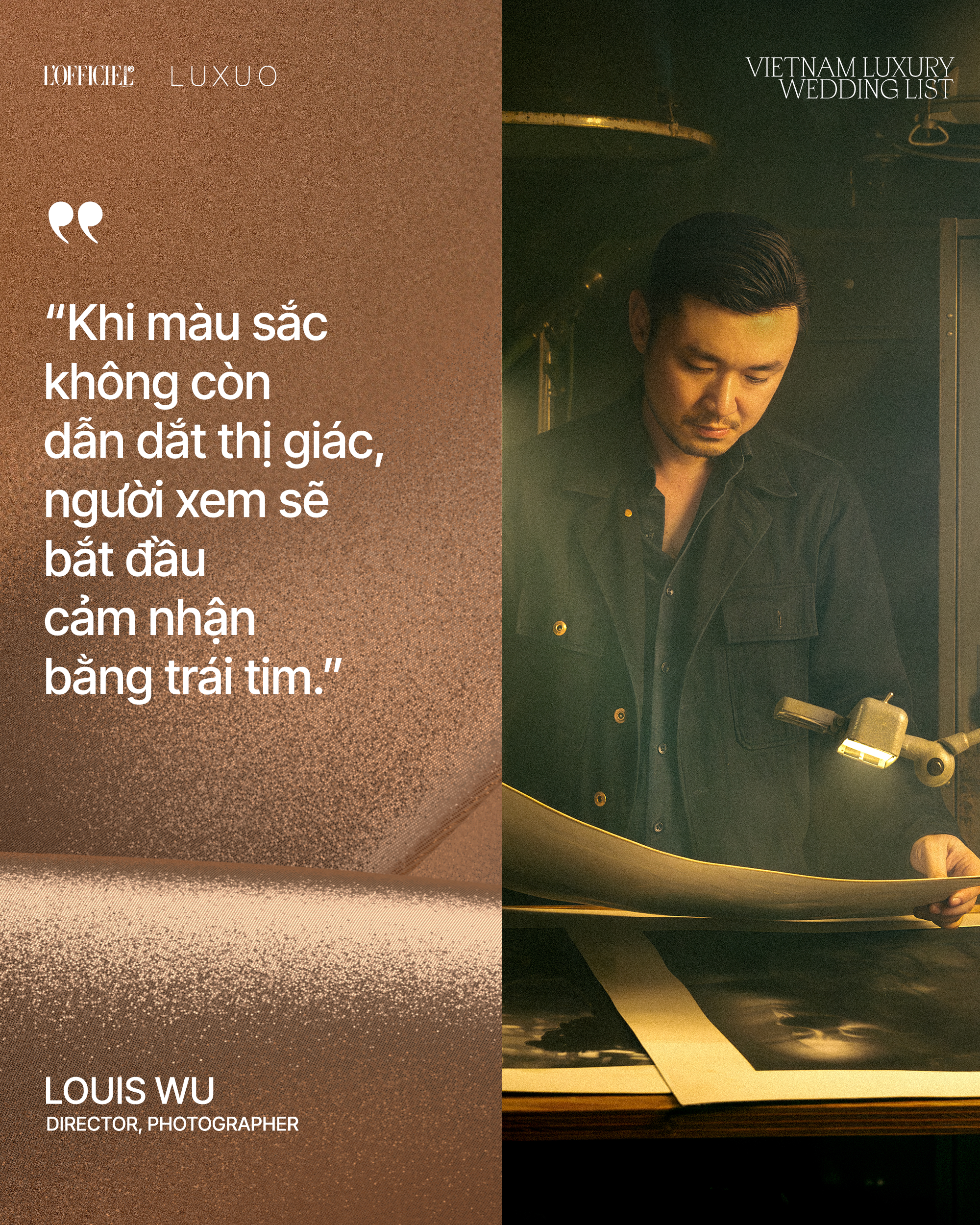 Louis Wu - photographer - director - chụp hình cưới - ảnh cưới trắng đen - luxuo quote