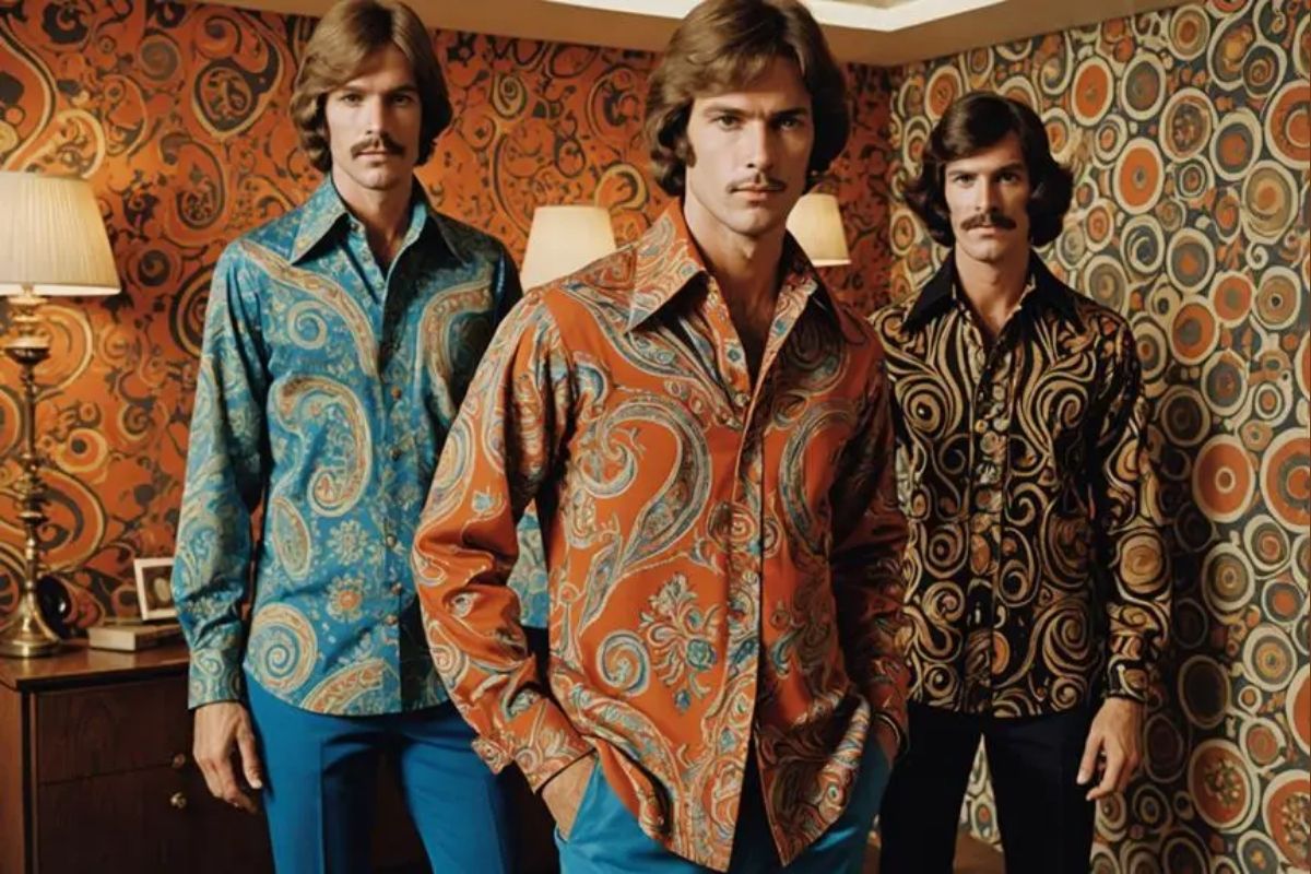 thời trang nam - 70s - cổ điển - phối đồ quần áo - floral shirt 70s - luxuo