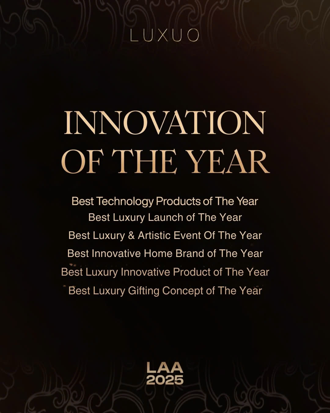 LUXUO ASIA AWARDS 2025 - LAA2025 - awards list - innovation - vietnam legacy arise - lễ trao giải - luxuo