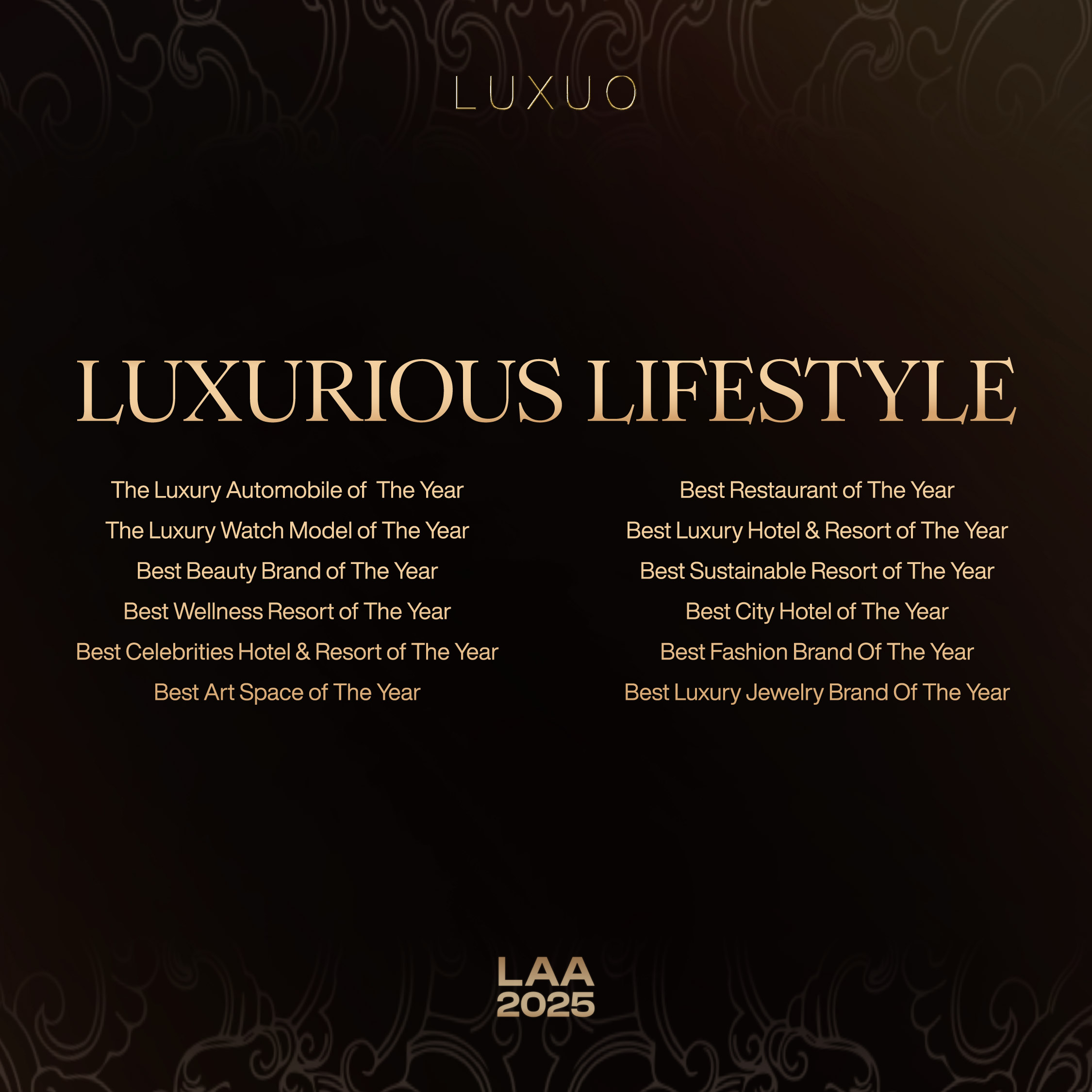 LUXUO ASIA AWARDS 2025 - LAA2025 - luxurious lifestyle - vietnam legacy arise - lễ trao giải - luxuo